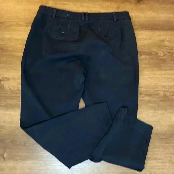 Talbots Women’s 10 Petite High-Waist Straight Curvy Black Cotton Blend Pants - Picture 2 of 8